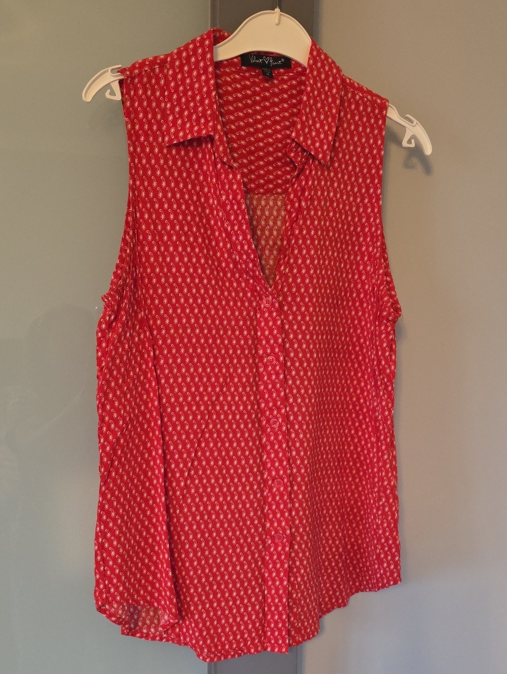 Velvet Heart Size M Sleeveless Blouse With Collar